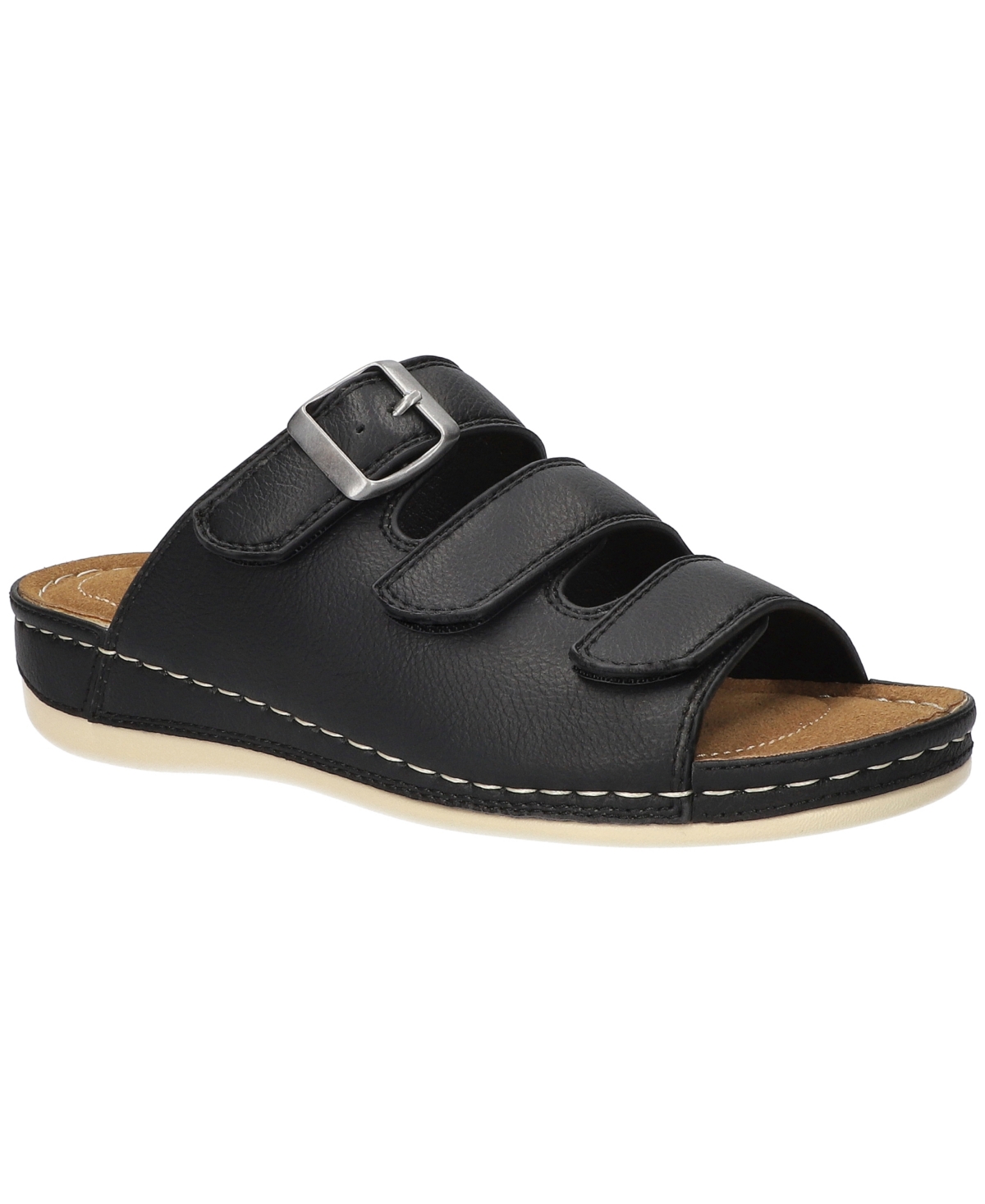 Shop Easy Street Women's Pinterry Comfort Slide Sandals In Black