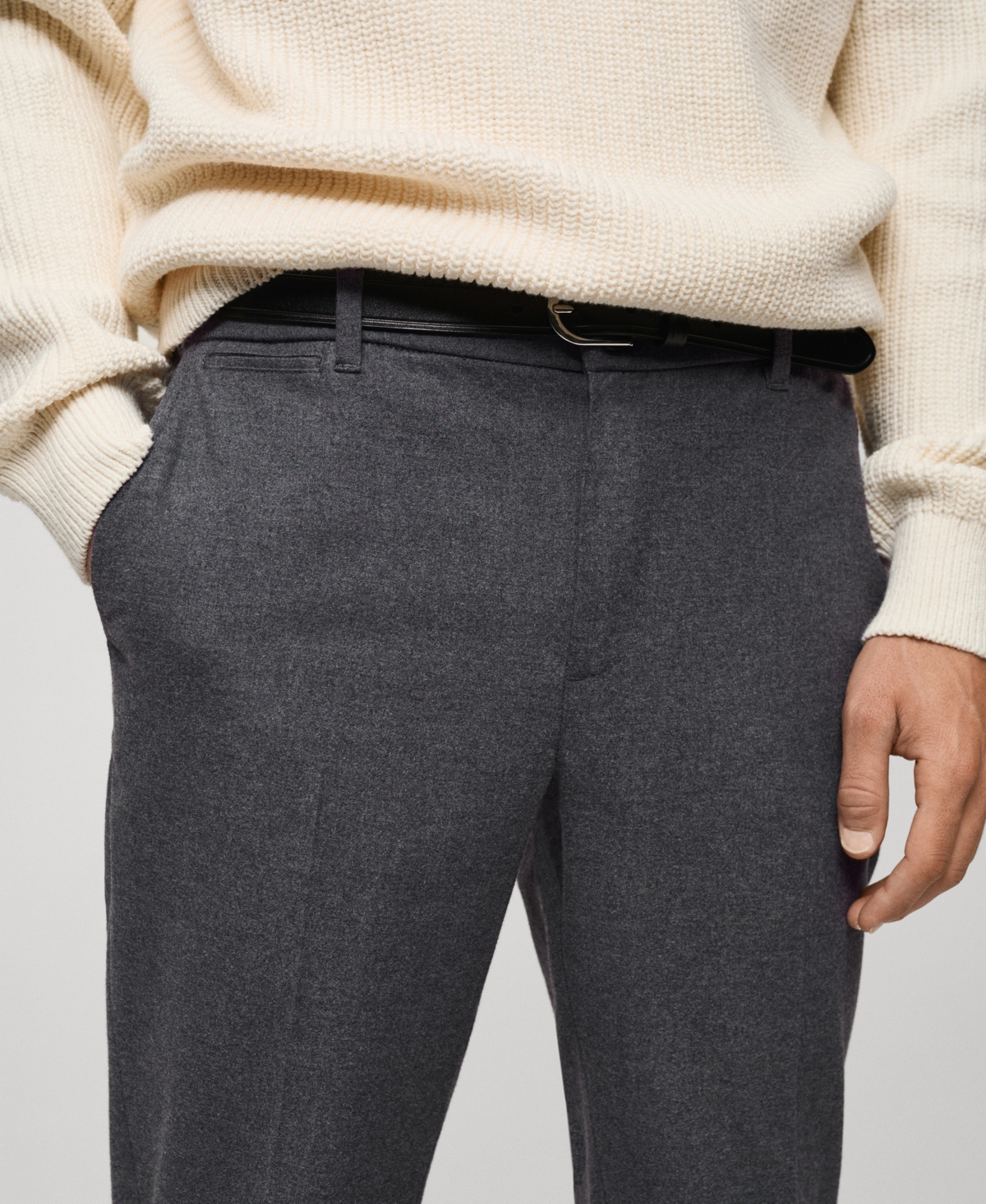 Mango Men's Slim-fit Cotton Pants In Light Heather Gray