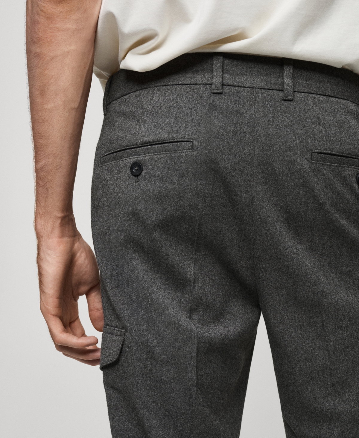 Mango Men's Flannel Cargo Pants