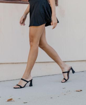 Women's Yorke Two-Band Square-Toe High-Heel Dress Sandals