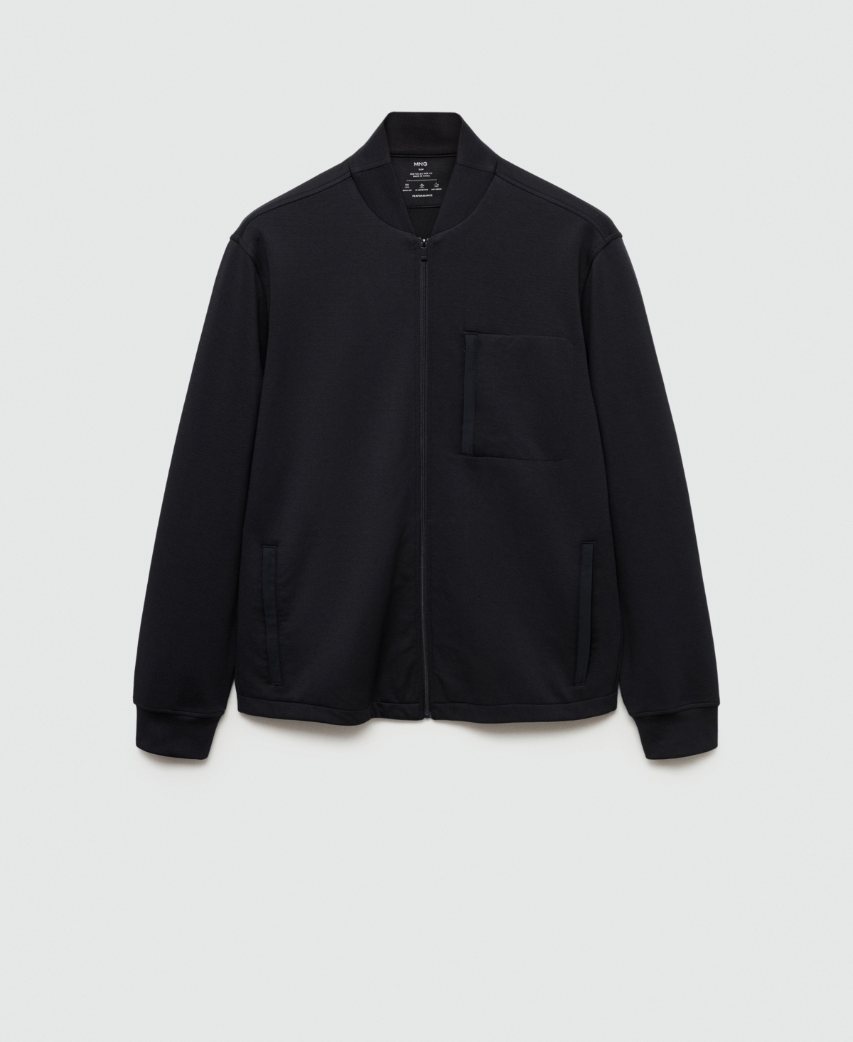 Mango Men's Bomber Sweatshirt In Dark Navy