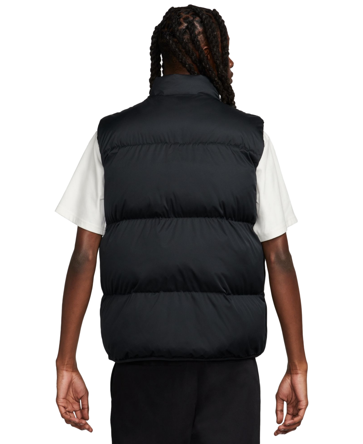 Nike Men's Sportswear Club Quilted Water-Repellent Full-Zip Puffer Vest -white