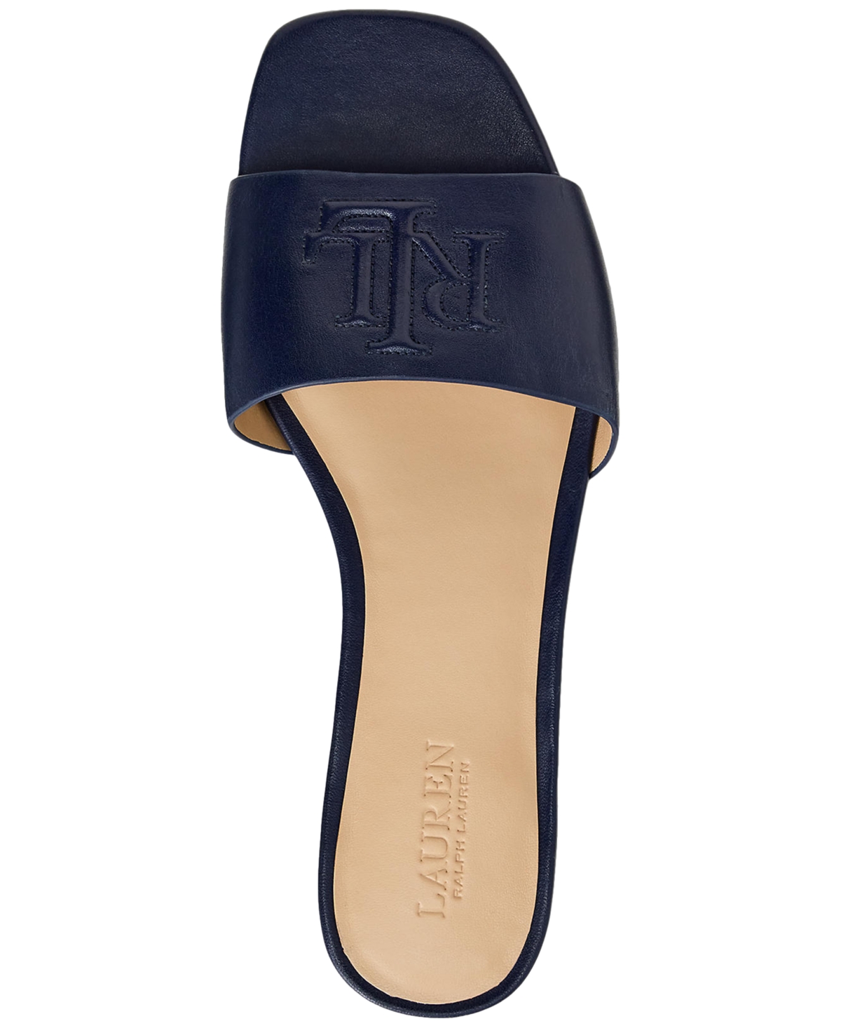 Shop Ralph Lauren Women's Everly Slide Flat Sandals In Refined Navy