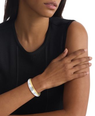 Two-Tone Stainless Steel Bangle Bracelet