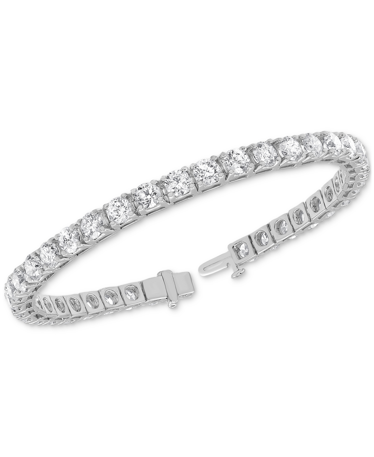 Macy's Diamond Prong-set Tennis Bracelet (12 Ct. T.w.) In 14k White Gold In White Gold