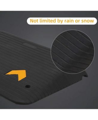 Rubber Threshold Ramp, 3.5" Rise Wheelchair Ramp Doorway, Recycled Rubber Power Curb Ramp Rated 33000 LBS Load Capacity, Non-Slip Textured Surface Rubber Ramp for Wheelchair Car Scooter