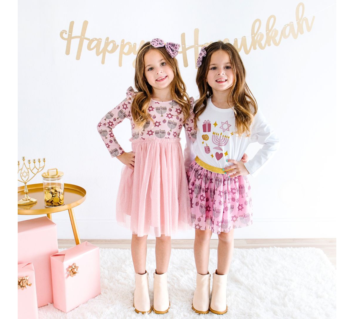 Sweet Wink Baby Girls Hanukkah Doodle Long Sleeve Shirt