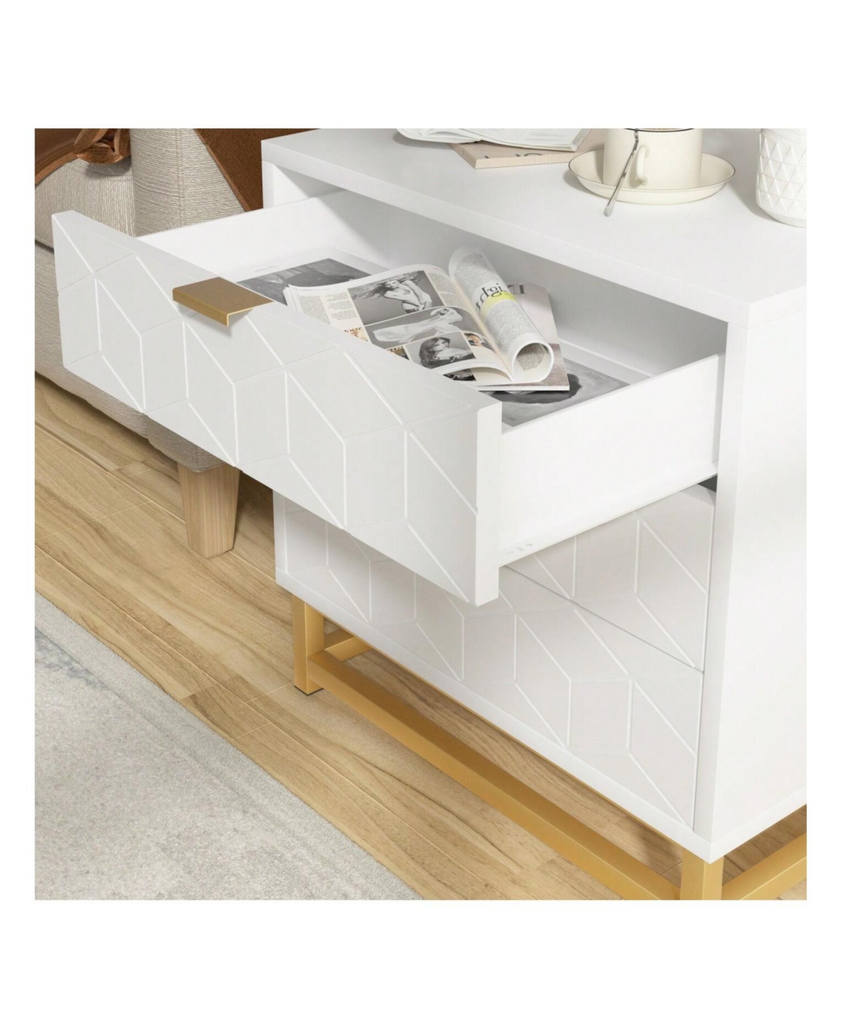 3 Drawer Dresser For Bedroom, Modern Dressers & Chests Of Drawers, Wood Dresser Chest Organizer With Metal Legs, Large Drawers For Bedroom, Hallway