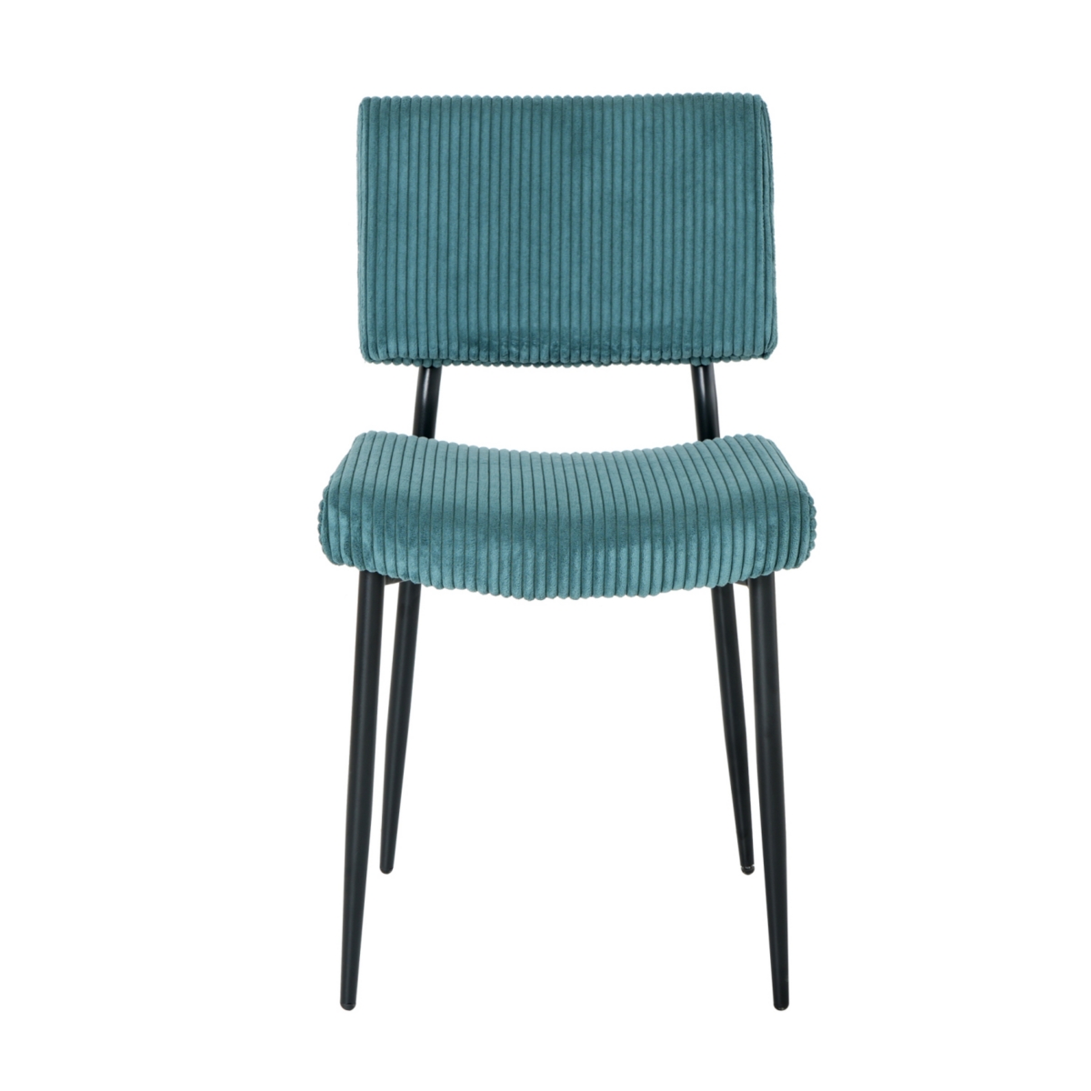 Streamdale Furniture Modernsimple dining chair Fabric Upholstered Chairs home bedroom stool back dressing chair black metal legs(set of 2)