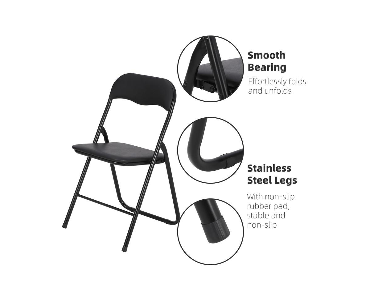 gaomon 6 Pack Folding Chairs with Padded Cushion and Back, Portable Stackable Commercial Seat with Steel Frame for Outdoor & Indoor Events
