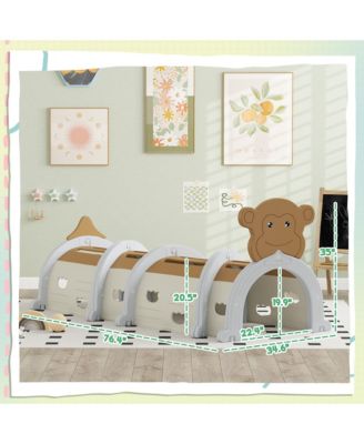 Kids Play Tunnel for Children 3-6 Years to Crawl and Climb, Monkey Design
