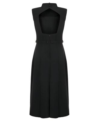 Women's Padded Shoulder Midi Dress