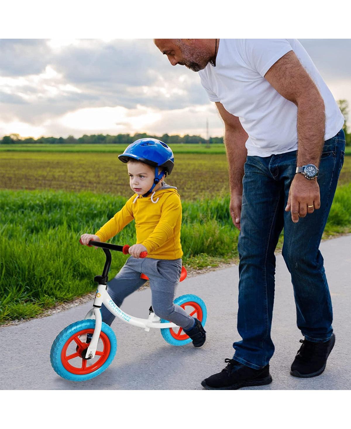 Slickblue No-Pedal Balance Bike for Kids - Adjustable Handlebar and Seat for Ages 3-5 Years - White