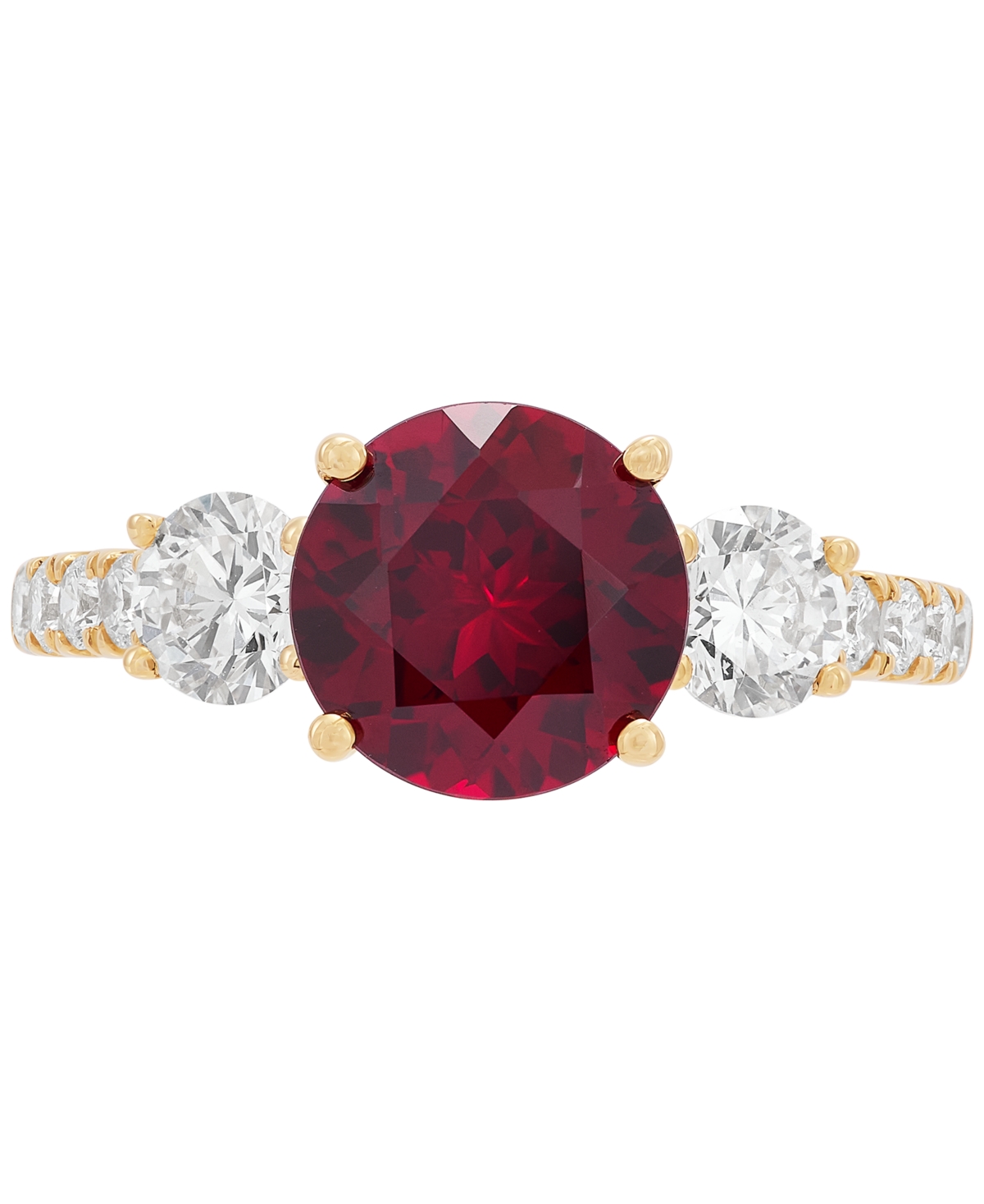 Grown With Love Lab Grown Ruby (3 Ct. T.w.) & Lab Grown Diamond (1 Ct. T.w.) Ring In 14k Gold (also In Lab Grown Eme In Ruby