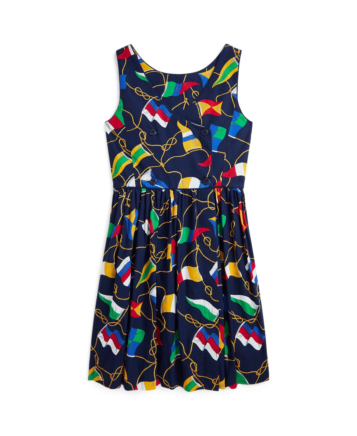 Polo Ralph Lauren Big Girls Nautical-Flag Cotton Poplin Dress