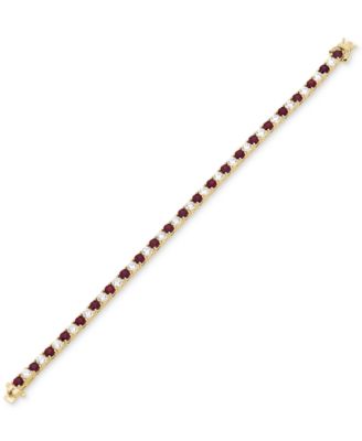 Lab Grown Emerald (4-5/8 ct. t.w.) & Lab Grown Diamond (4-1/2 ct. t.w.) Tennis Bracelet in 14k Gold (Also in Lab Grown Ruby & Lab Grown Sapphire)