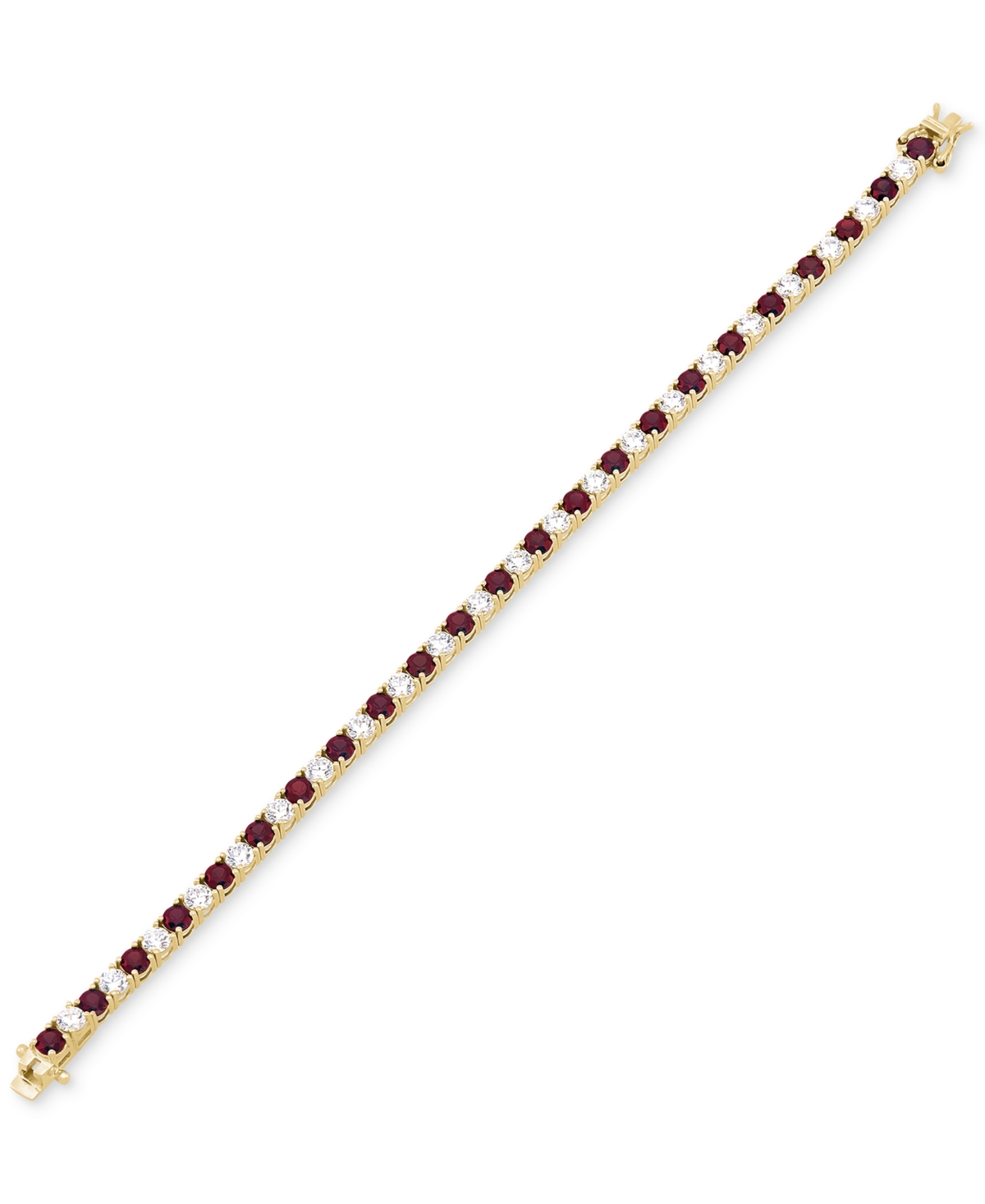 Grown With Love Lab Grown Emerald (4-5/8 Ct. T.w.) & Lab Grown Diamond (4-1/2 Ct. T.w.) Tennis Bracelet In 14k Gold In Ruby