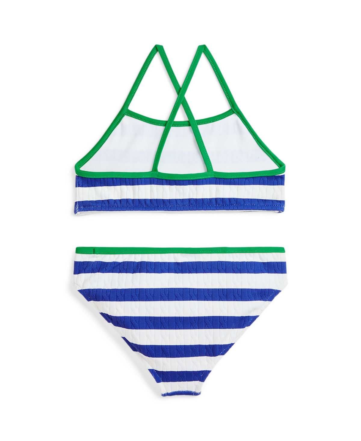 Polo Ralph Lauren Toddler and Little Girls Striped Swimsuit, 2-Piece Set -Belmont Pink