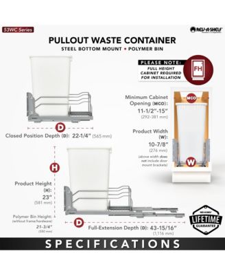 Pullout Kitchen Trash Can 50 qt. with Soft-close, 53WC-1550SCDM-111