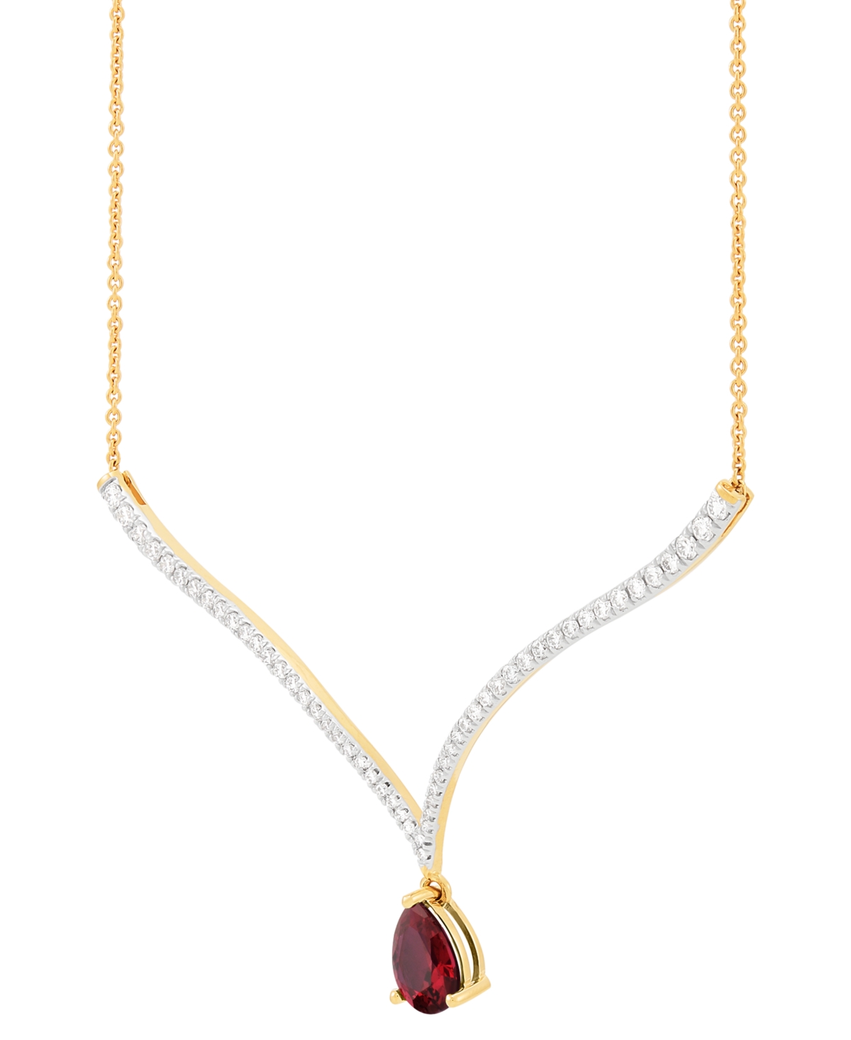 Grown With Love Emerald (1-1/2 Ct. T.w.) & Lab Grown Diamond (1 Ct. T.w.) Fancy 18" Pendant Necklace In 14k Gold (al In Ruby