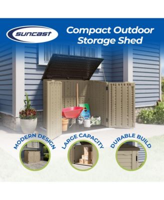 34 Cubic Feet Horizontal Compact Storage Shed for Outdoor Spaces, Sand