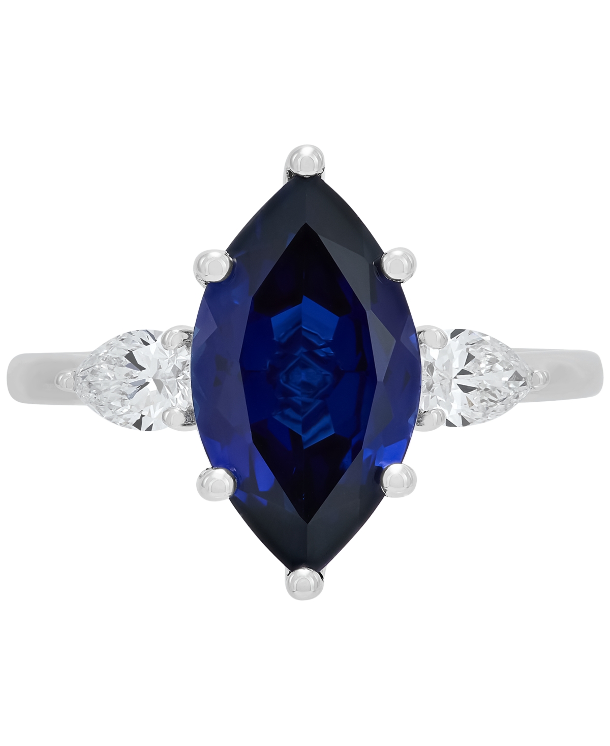 Grown With Love Lab Grown Ruby (3-1/3 Ct. T.w.) & Lab Grown Diamond (1/2 Ct. T.w.) Marquise Ring In 14k Gold (also I In Sapphire