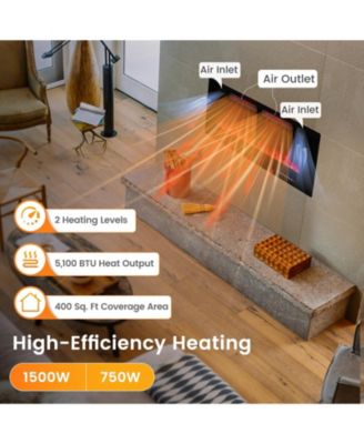 42 Inch Ultra-Thin Electric Fireplace with Decorative Crystals and Smart APP Control