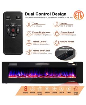  60-Inch Ultra-Thin Design, Remote Control, Timer Function  Electric Fireplace