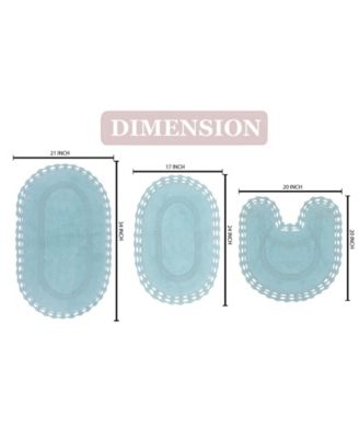 Hampton Crochet Reversible 3-Pc. Bath Rug Set