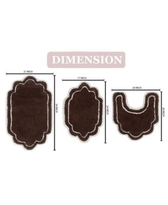Allure Bathroom 3-Pc. Bath Rug Set