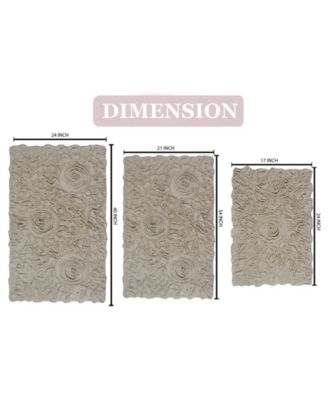 Home Weavers Bell Flower 3-Pc. Bath Rug Set