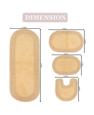 Double Ruffle 4-Pc. Bath Rug Set with Contour