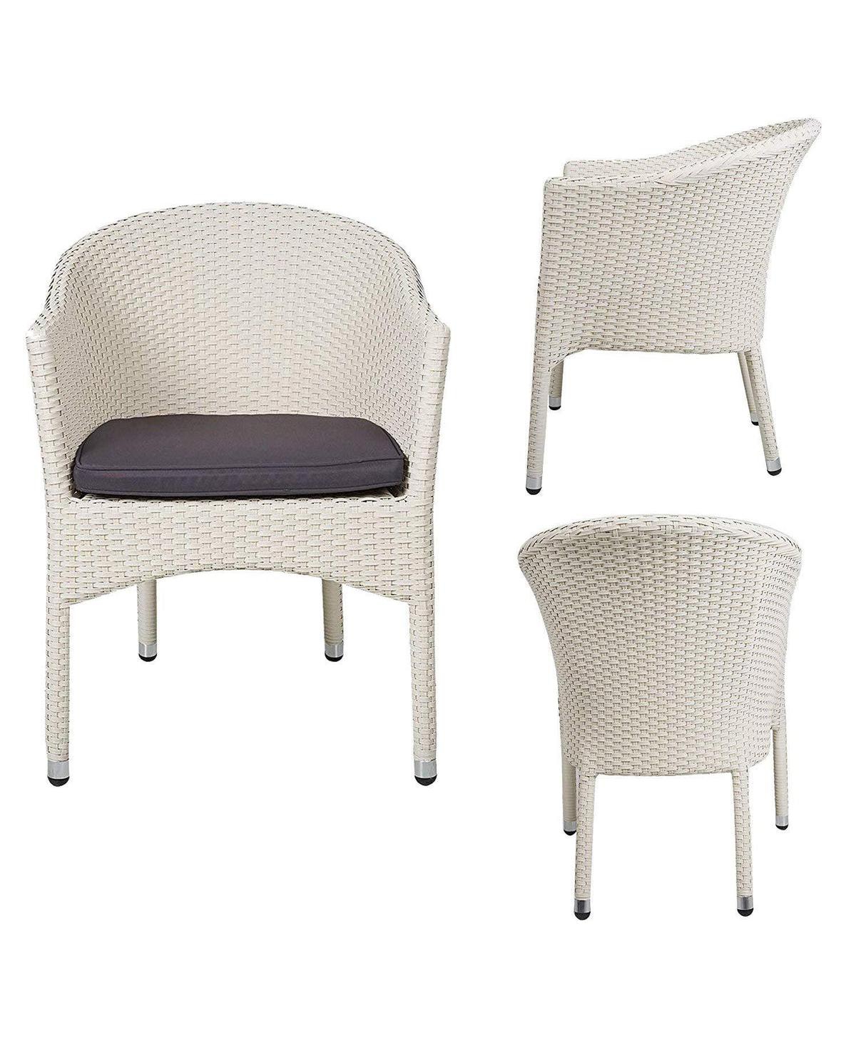 Slickblue Garden Rattan Dining Chairs – Outdoor Furniture with Seat Cushions for Added Comfort