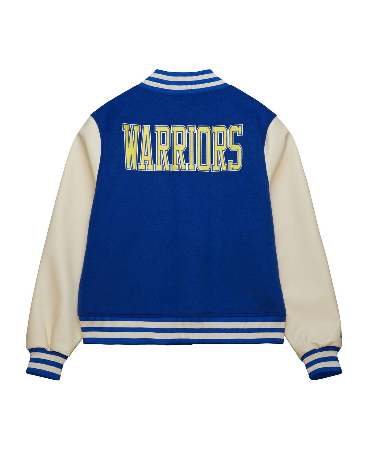 Mitchell & Ness Men'sGolden State Warriors Hardwood Classics Varsity Full-Snap Jacket - Royal