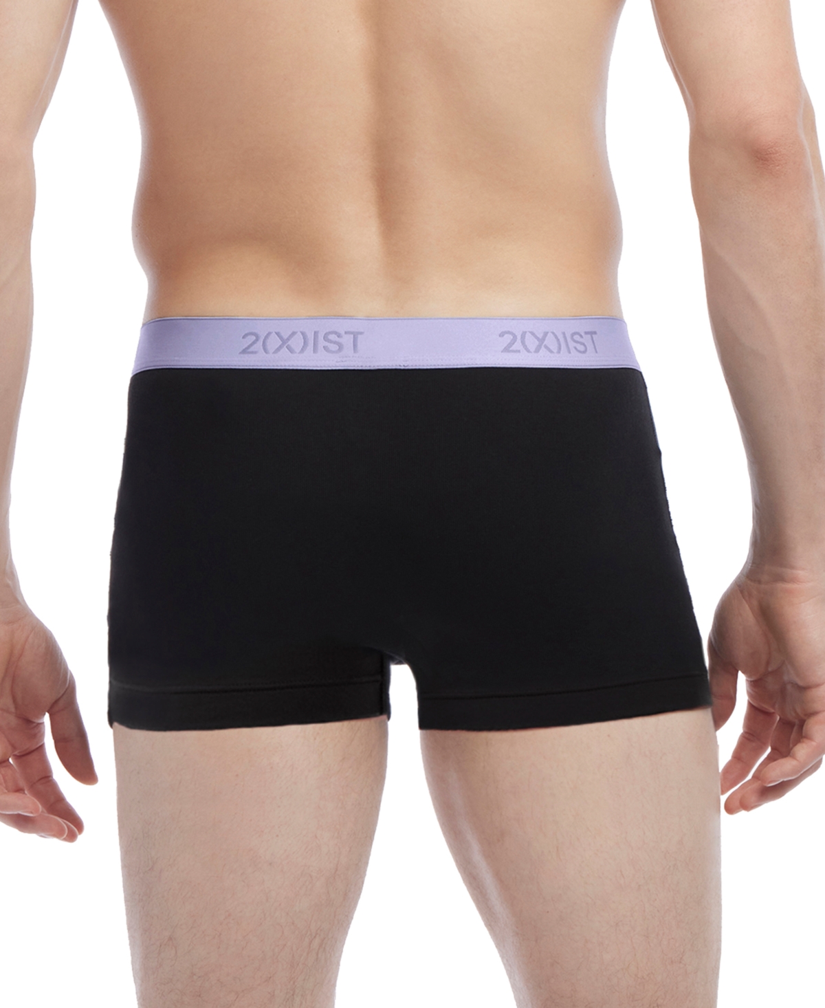 2(x)ist Men's Essential No-show Trunks 3-pack In Black W,dark Olive,lavender,plum