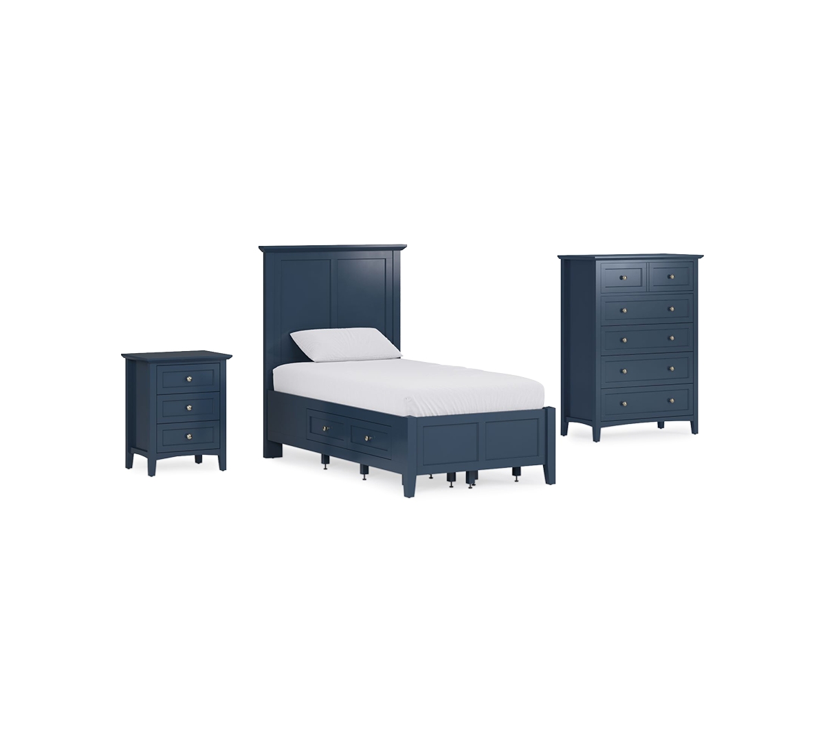 Macy's Hedworth California King Storage 3-pc. Set (bed, Chest & Nightstand) In Blue