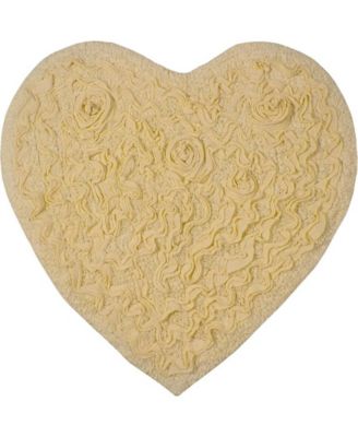Bell Flower Heart Bath Rug, 25" x 25"