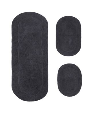 Double Ruffle 3-Pc. Bath Rug Set with Runner
