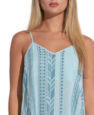 Women's Arrow-Print Flounce-Hem Maxi Dress