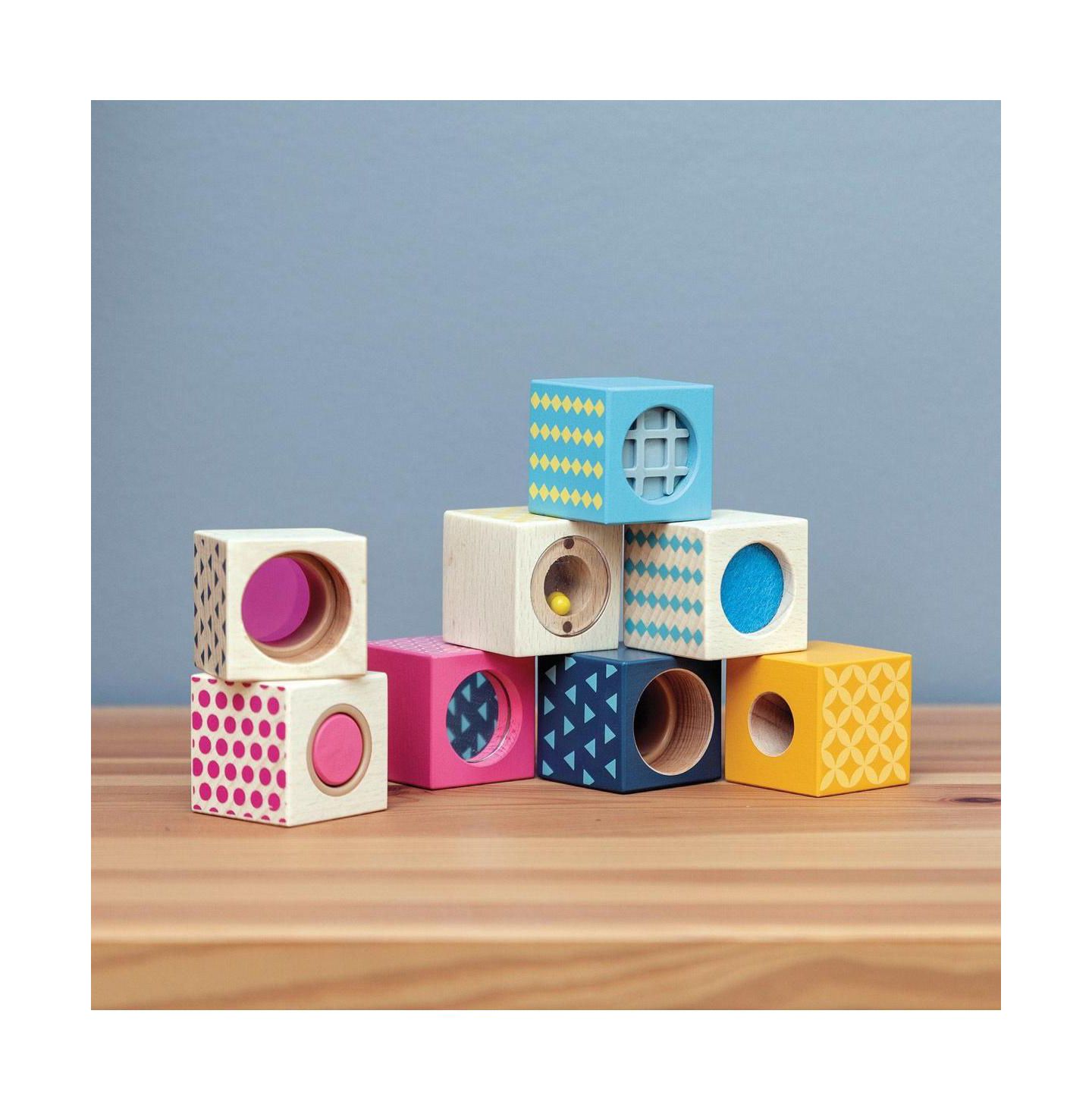 Детские конструкторы Bigjigs Toys Bigjigs Wooden Sensory Blocks - Set of 8 — фото 2