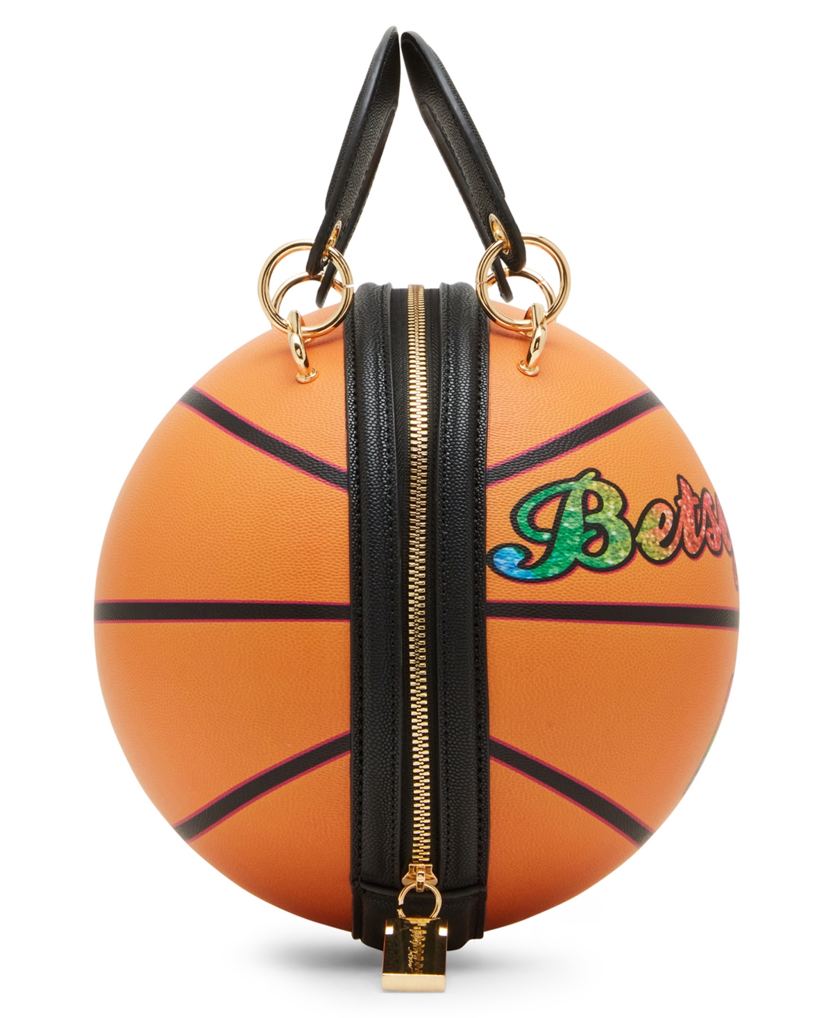 Shop Betsey Johnson Basketball Small Crossbody Bag In Orange Multi