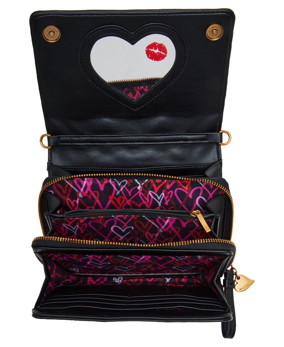 Betsey Johnson Heart Stud Crossbody Bag