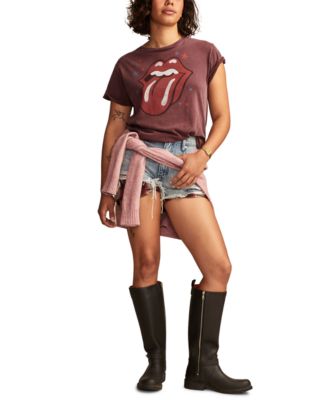 Lucky Brand - Women's Cotton Rolling Stones In Concert Boyfriend T-Shirt