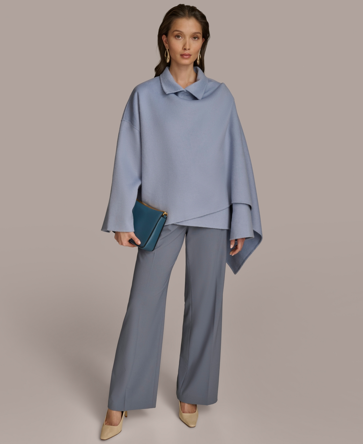 Donna Karan New York Women's Wool-Blend Wrap Cape