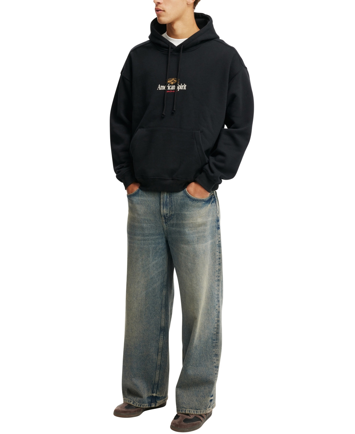 Cotton On Men's Box Fit Graphic Hoodie -American Spirit