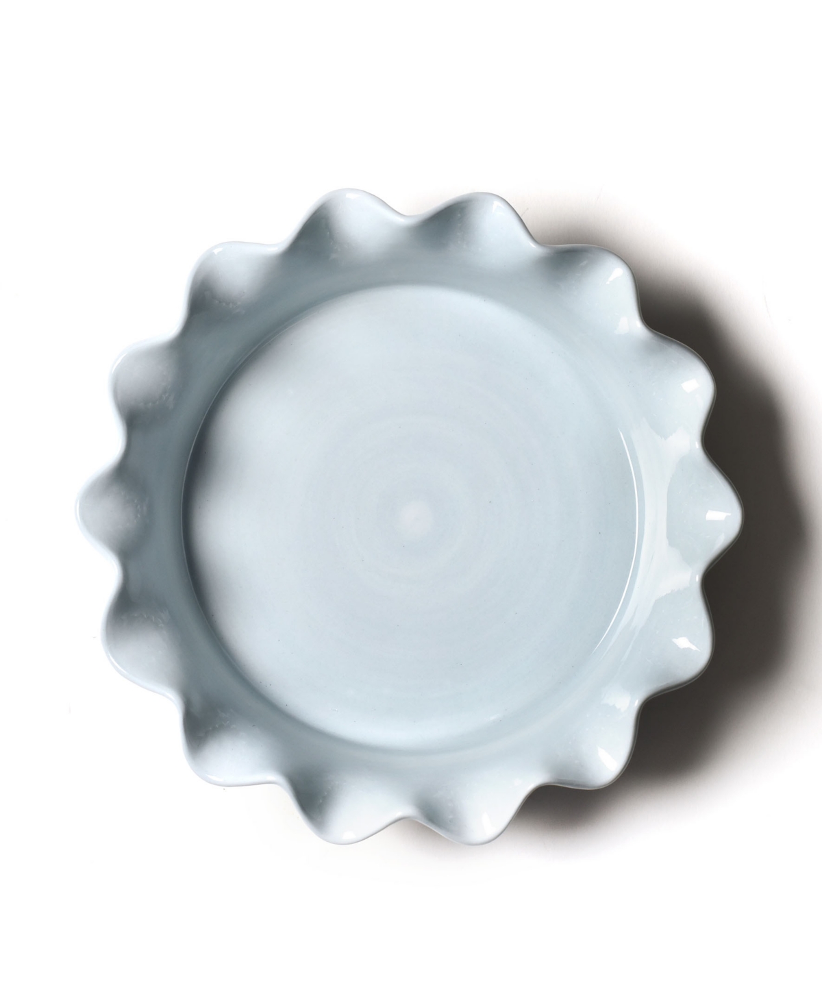 Coton Colors Iris Drop 9" Ruffle Pie Dish In Blue