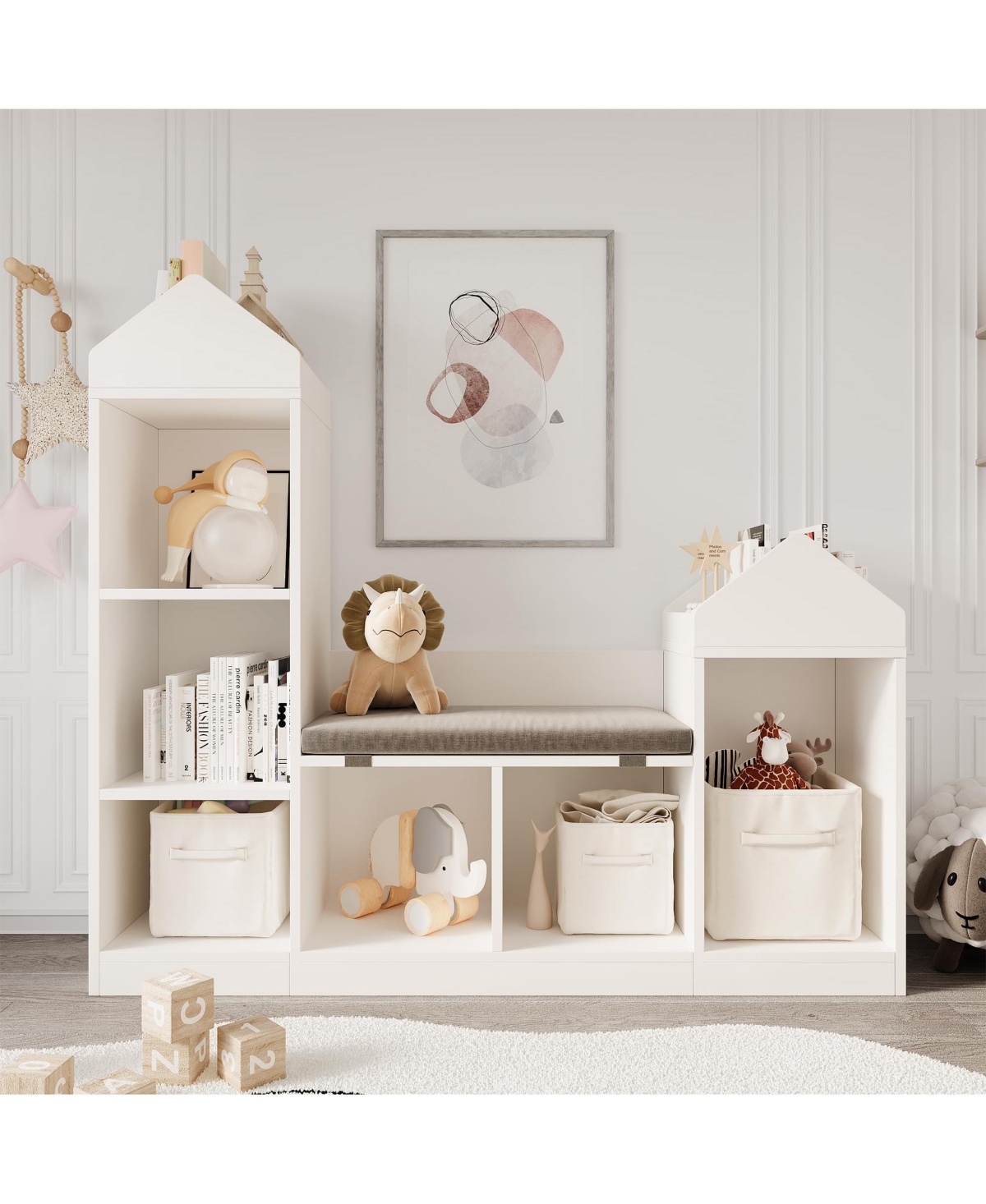 gaomon Kids Bookshelf with Reading Nook 47.75in Width Children Bookcase