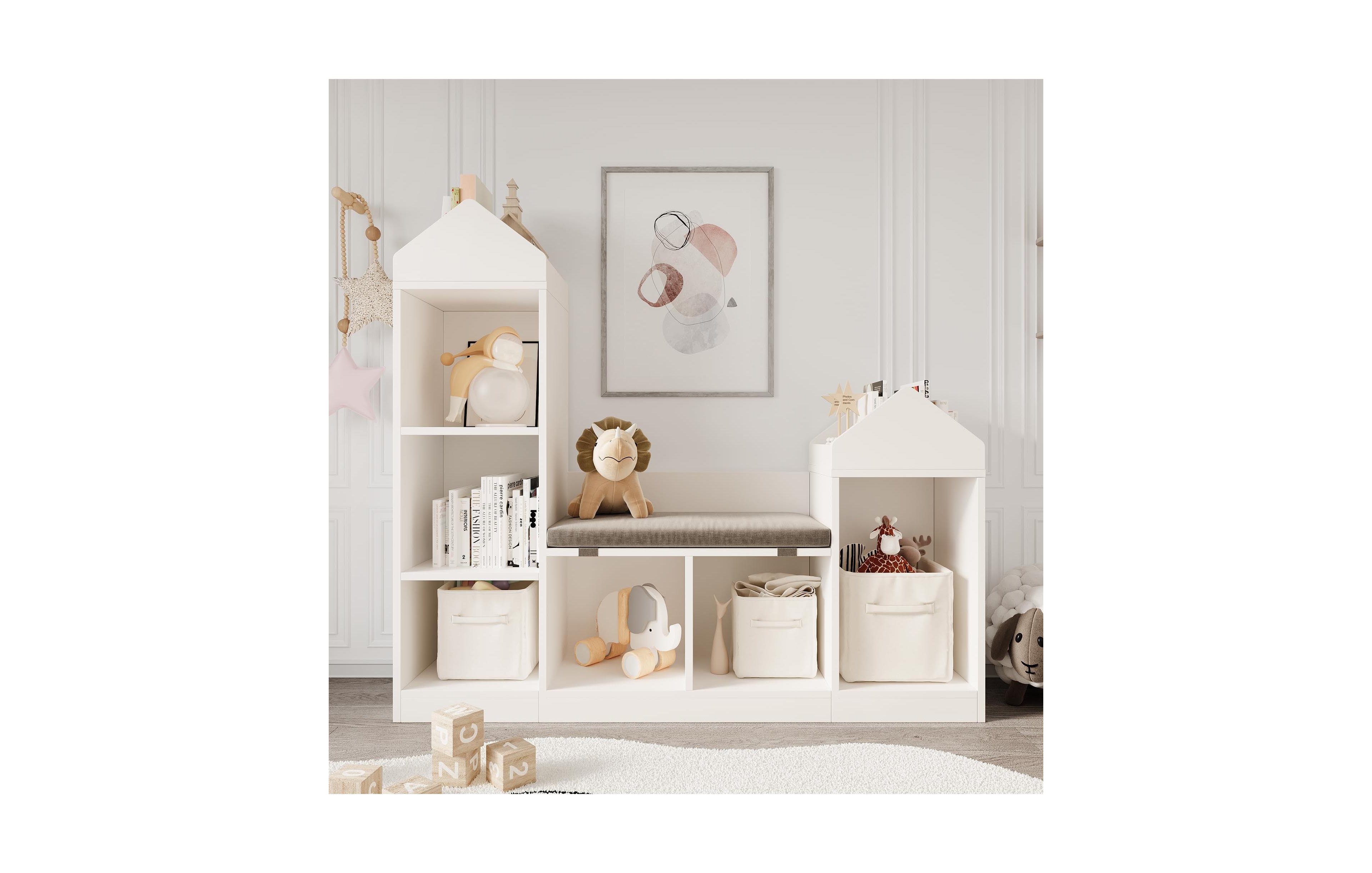 gaomon Kids Bookshelf with Reading Nook 47.75in Width Children Bookcase