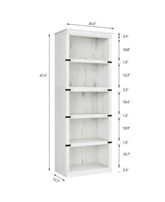 5 Tier Bookcase, Farmhouse Book Shelf