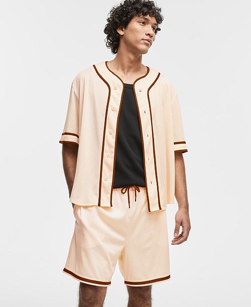 alfani Mode of One Men's Short-Sleeve Logo Baseball Shirt Exclusively at Macy's Men's Fashion & Accessories